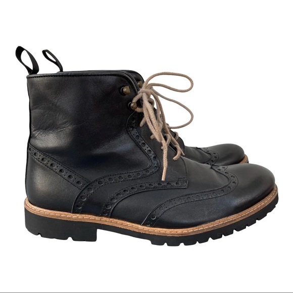 Heritage Black Leather Boots Mens Size 9 /EU 40 by Ortiz & Reed Lace Up - Picture 2 of 12